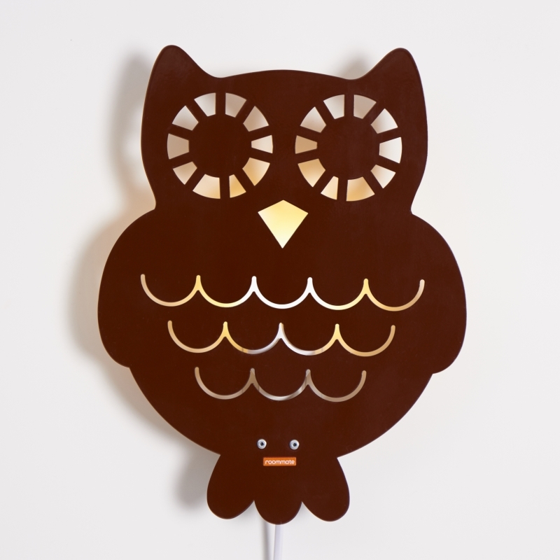 Owl lampa, brun
