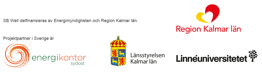 Loggor för Energimyndigheten, region Kalmar län, Energikontor Sydost, Länsstyrelsen Kalmar län och Linnéuniversitetet.