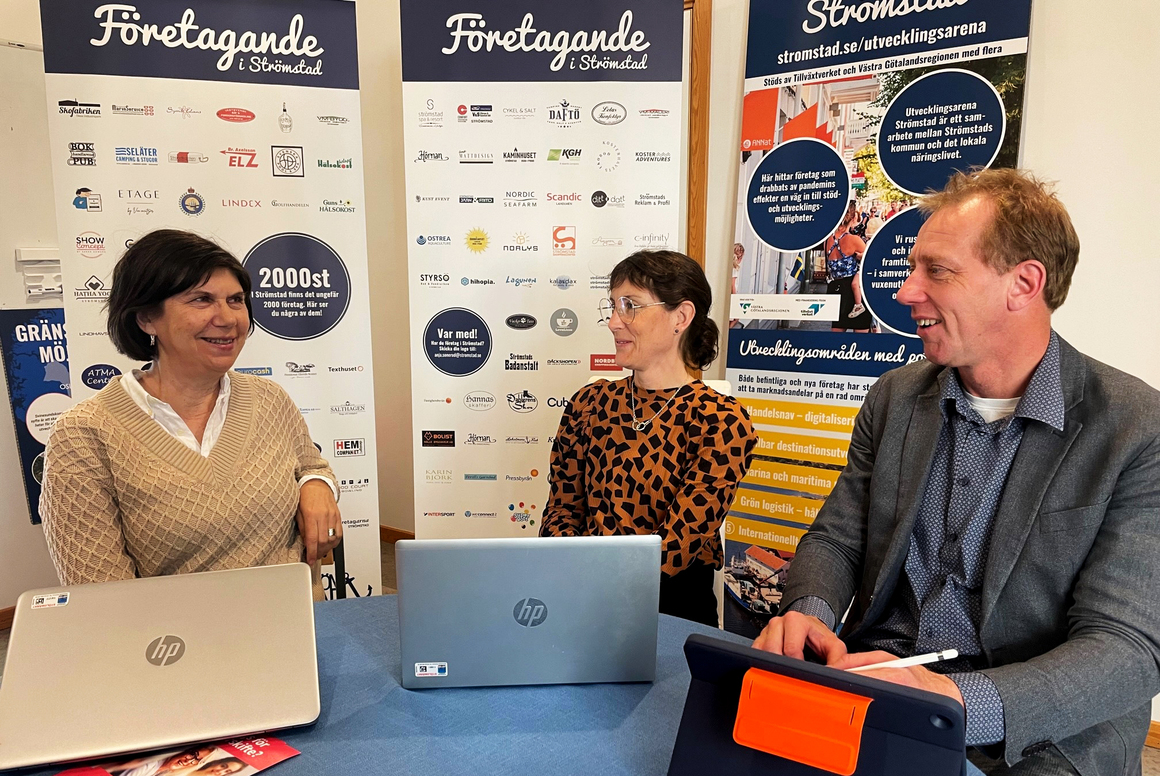 Karina Lindgren från Coompanion har popup-kontor på Utvecklingsarena Strömstad under våren och sommaren.